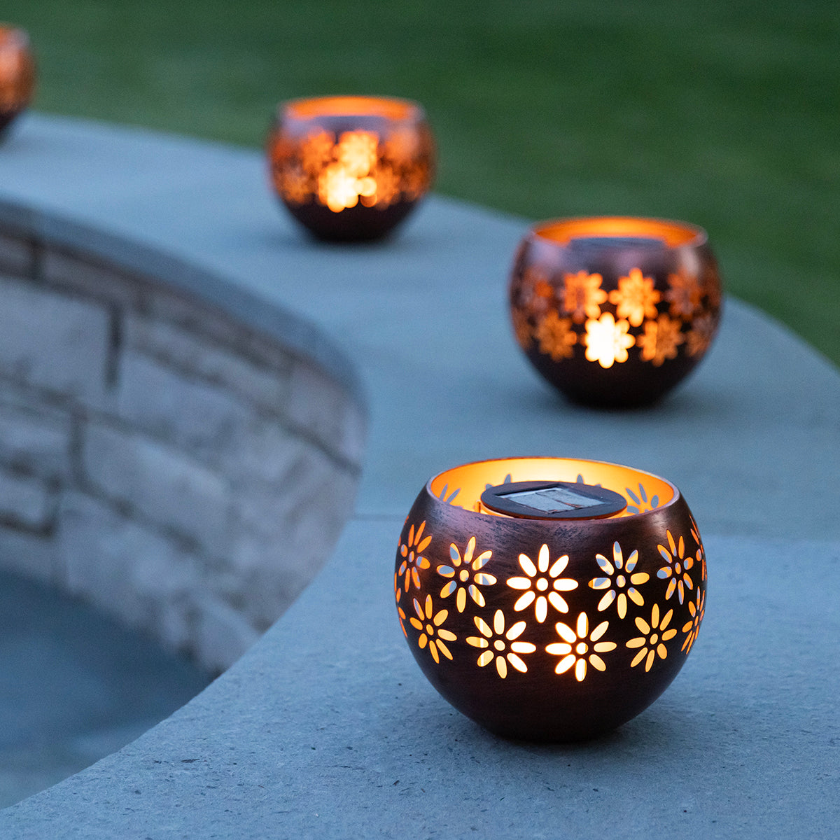 Solar Fire Bowl Mini Bronze Copper - 4 Pack